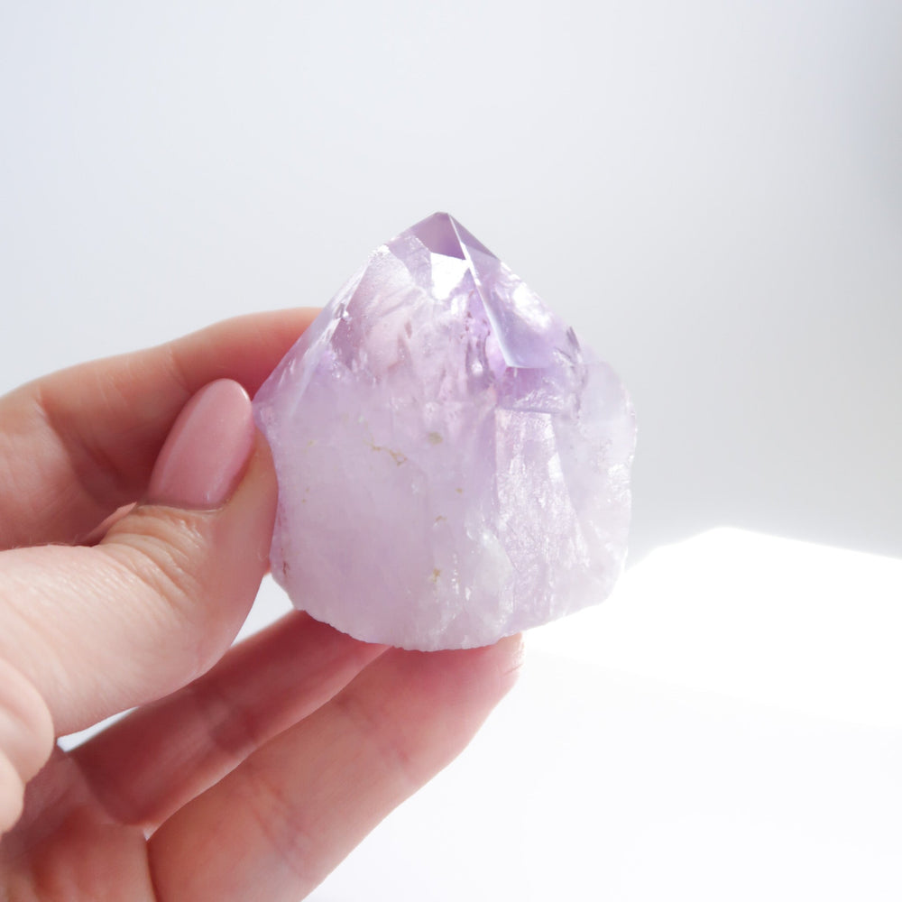Desert Rose Small Natural Semi Polished Purple Amethyst Crystal Point