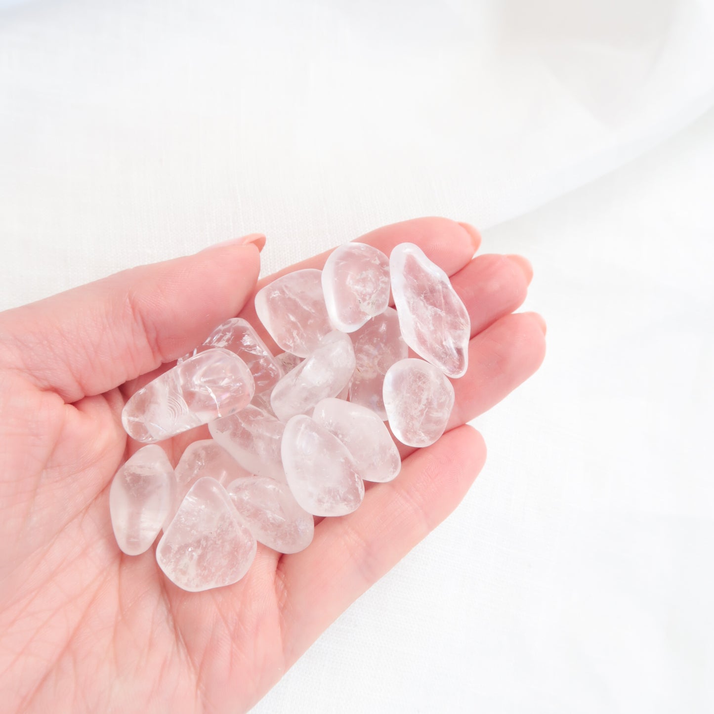 Natural Small Polished Clear Quartz Crystal Tumble Stones