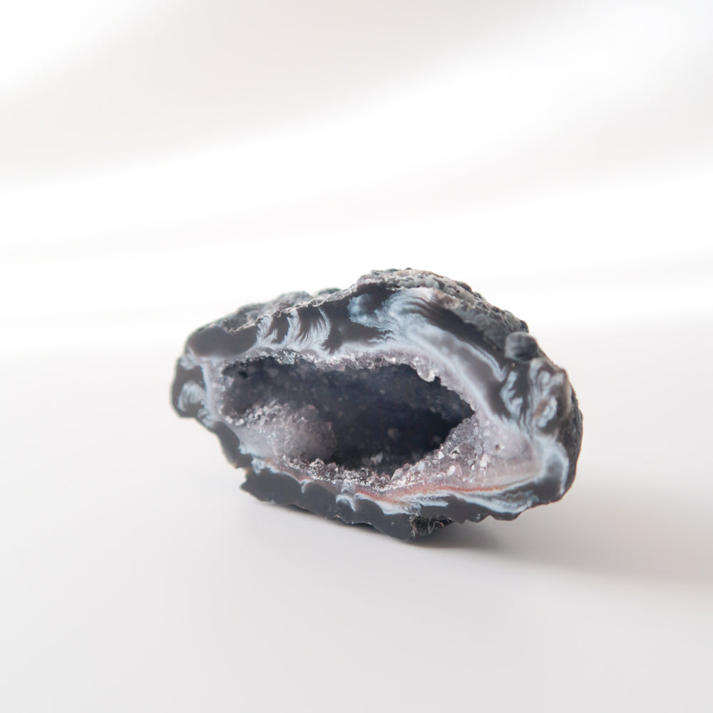 
                  
                    Natural Mini Dark Blue With White Natural Sparkly Agate Geode Half
                  
                