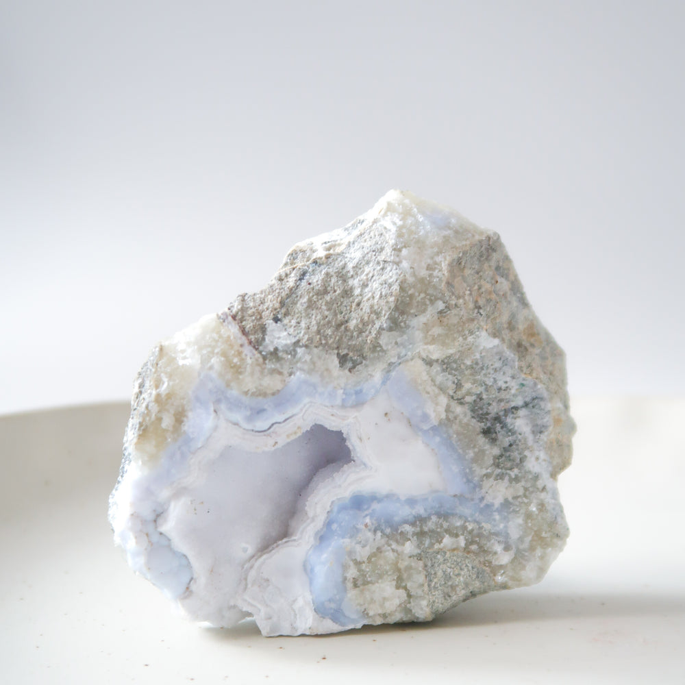
                  
                    Natural 8cm Raw Drusy Blue Lace Agate Crystal Geode 
                  
                