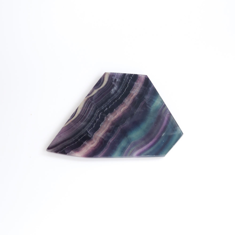 Natural Polished Rainbow Fluorite Crystal Coaster