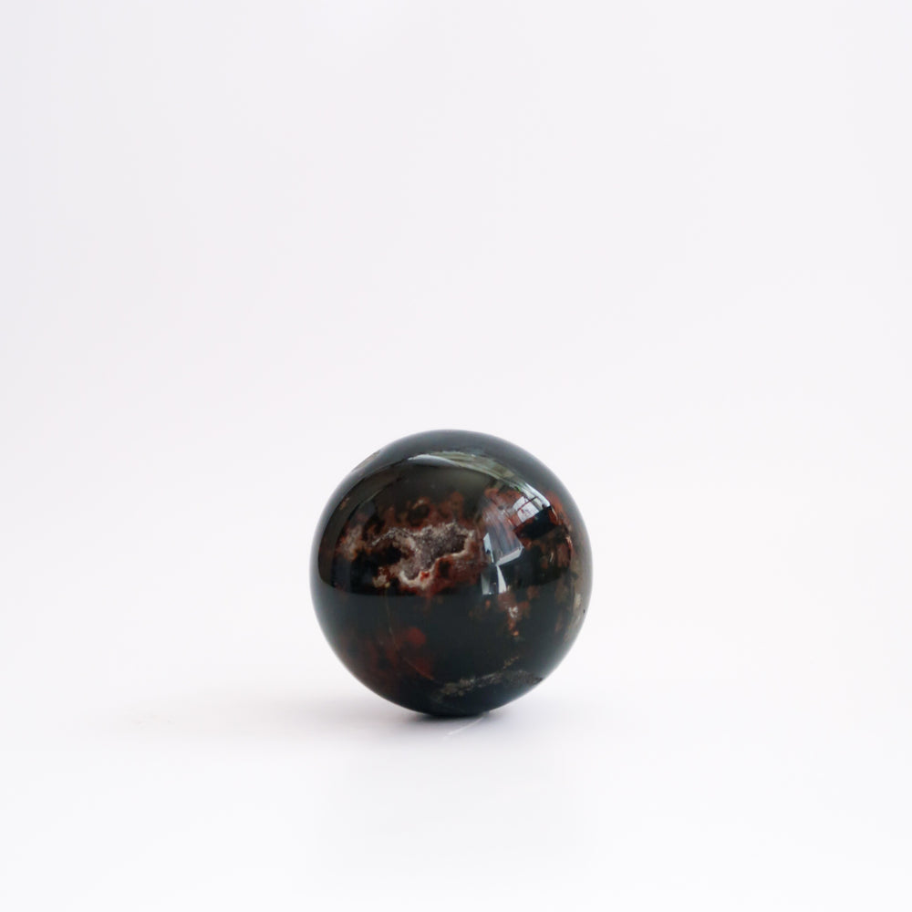
                  
                    Natural Large Black and Red Polished Drusy Agate Sphere
                  
                