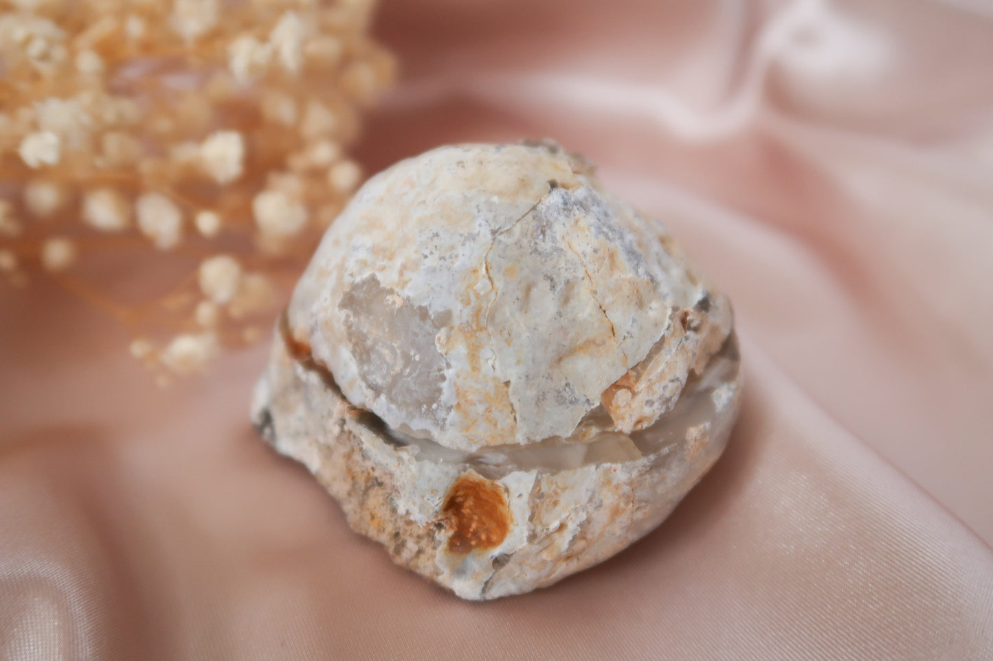 
                  
                    Natural Medium Size Beige Agate Geode  
                  
                